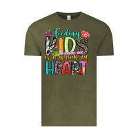 Vintage Olive feeding kids is a work of heart Vintage Tee - Artiststas