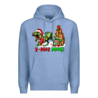Colony Blue T- Rex X-Mas Mood Premium Hoodie - RanaPortraitStore