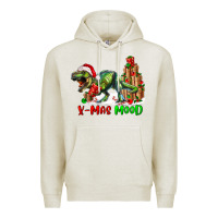 Oatmeal Heather T- Rex X-Mas Mood Premium Hoodie - RanaPortraitStore
