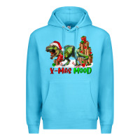 Ocean Blue T- Rex X-Mas Mood Premium Hoodie - RanaPortraitStore