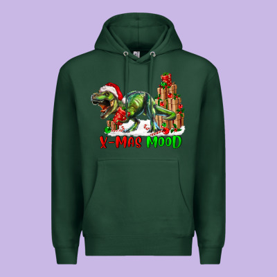 T- Rex X-mas Mood Premium Hoodie Designed By Ranaportraitstore
