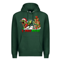Sports Green T- Rex X-Mas Mood Premium Hoodie - RanaPortraitStore