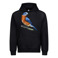 Black Eastern Bluebird Urban Hoodie - LillyAllenDesigns
