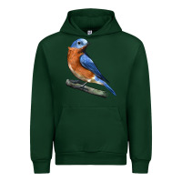 Forest Green Eastern Bluebird Urban Hoodie - LillyAllenDesigns
