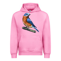 Fuchsia Pink Eastern Bluebird Urban Hoodie - LillyAllenDesigns