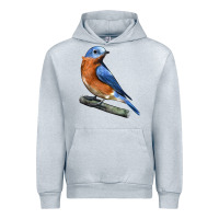 Heather Grey Eastern Bluebird Urban Hoodie - LillyAllenDesigns