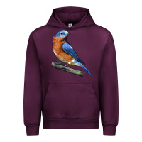 Mauve Wine Eastern Bluebird Urban Hoodie - LillyAllenDesigns