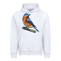 White Eastern Bluebird Urban Hoodie - LillyAllenDesigns