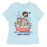 Baby Blue do i look like i give a duck Ladies Tee - MaliasSmallBusiness