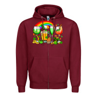 Burgundy wine glasses st. patricks Zipper Hoodie - OliviaCreatesArt