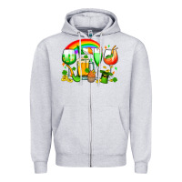 Heather Grey wine glasses st. patricks Zipper Hoodie - OliviaCreatesArt