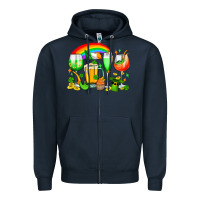 Navy wine glasses st. patricks Zipper Hoodie - OliviaCreatesArt