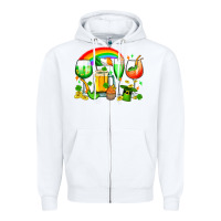 White wine glasses st. patricks Zipper Hoodie - OliviaCreatesArt