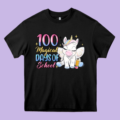 100 Magical Days Of School Heavy Core Tee Designed By Maliassmallbusiness