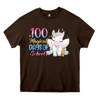 Chocolate Brown 100 magical days of school Heavy Core Tee - MaliasSmallBusiness