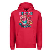 Cardinal better together donut and coffee valentines day Premium Hoodie - OliviaCreatesArt