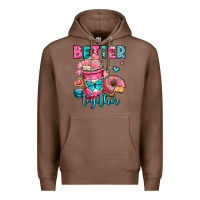 Chestnut better together donut and coffee valentines day Premium Hoodie - OliviaCreatesArt
