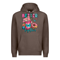 Coffee better together donut and coffee valentines day Premium Hoodie - OliviaCreatesArt