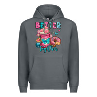 Rock better together donut and coffee valentines day Premium Hoodie - OliviaCreatesArt