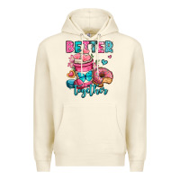 Sandshell better together donut and coffee valentines day Premium Hoodie - OliviaCreatesArt