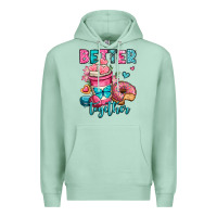 Seafoam better together donut and coffee valentines day Premium Hoodie - OliviaCreatesArt