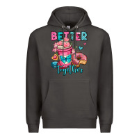 Smoke better together donut and coffee valentines day Premium Hoodie - OliviaCreatesArt
