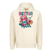 Tofu better together donut and coffee valentines day Premium Hoodie - OliviaCreatesArt