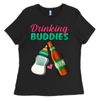 Black Drinking Buddies Ladies Tee - Jasminsmagicworld