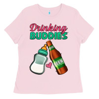 Bubblegum Pink Drinking Buddies Ladies Tee - Jasminsmagicworld