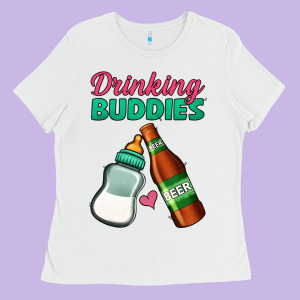 Drinking Buddies Ladies Tee Designed By Jasminsmagicworld