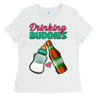 White Drinking Buddies Ladies Tee - Jasminsmagicworld
