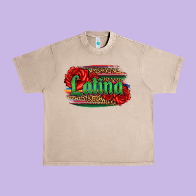 Latina With Serape And Roses Urban Heavy Tee Designed By Jasminsmagicworld