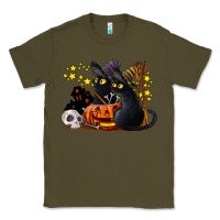 Army Green halloween black cats Classic Tee - LillyAllenDesigns