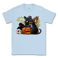 Dusty Blue halloween black cats Classic Tee - LillyAllenDesigns