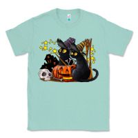 Seafoam halloween black cats Classic Tee - LillyAllenDesigns