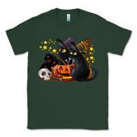 Sports Green halloween black cats Classic Tee - LillyAllenDesigns
