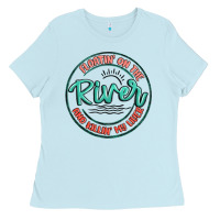 Baby Blue floatin on the river killin my liver Ladies Tee - MaliasSmallBusiness
