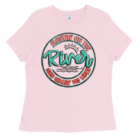 Bubblegum Pink floatin on the river killin my liver Ladies Tee - MaliasSmallBusiness