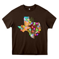 Chocolate Brown christmas texas map Heavy Core Tee - AdoDesignShop