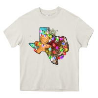 Cream christmas texas map Heavy Core Tee - AdoDesignShop