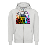 Dove Grey gaymer lgbtq gaming Zipper Hoodie - OliviaCreatesArt