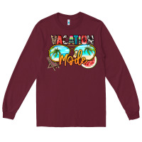 Burgundy vacation mode Long Sleeve Tee - NancyCooperArtShop