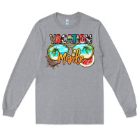 Heather Grey vacation mode Long Sleeve Tee - NancyCooperArtShop