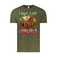 Vintage Olive long live cowgirls artiststas Vintage Tee - Artiststas