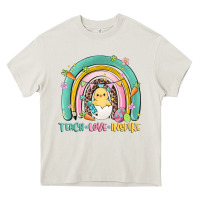 Cream teach love inspire rainbow Heavy Core Tee - MaliasSmallBusiness