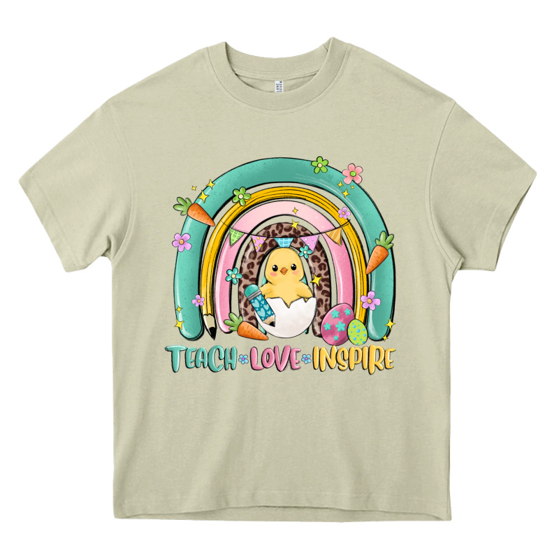 Teach Love Inspire Rainbow Heavy Core Tee by MaliasSmallBusiness | Teevron