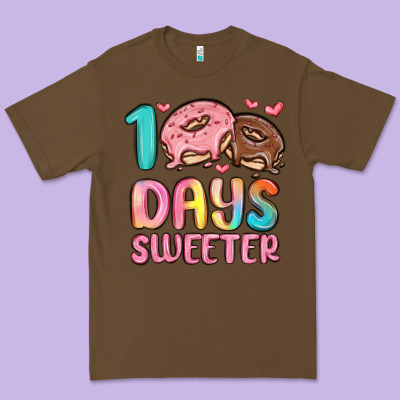 100 Days Sweeter Premium Tee Designed By Maliassmallbusiness