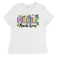 White mobile mardi gras Ladies Tee - MaliasSmallBusiness