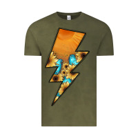 Vintage Olive Lightning Bolt Vintage Tee - JahusDesignShop