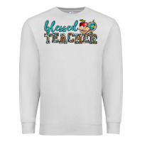 Dove Grey blessed teacher Premium Sweatshirt - BundleAndBundleShop